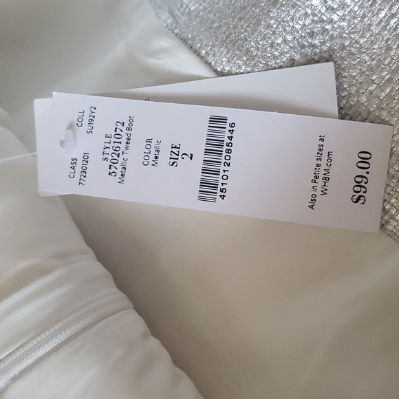 White House Black Marker Metallic Tweed Boot Skirt size 2 - Picture 4 of 5